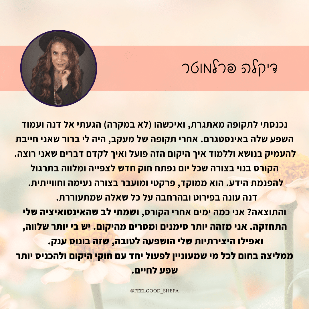 המלצה - דיקלה פרלמוטר